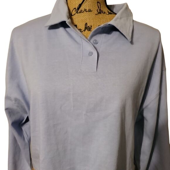 COTTON ON BODY WOMEN'S POLO LONG SLEEVE TOP BLUE SIZE S - Picture 7 of 8